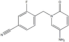 4-[(5-amino-2-oxo-1,2-dihydropyridin-1-yl)methyl]-3-fluorobenzonitrile 化学構造式