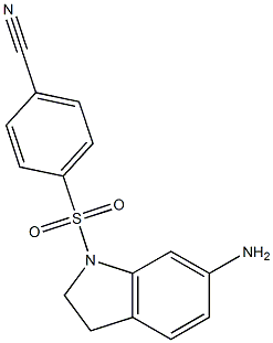 4-[(6-amino-2,3-dihydro-1H-indole-1-)sulfonyl]benzonitrile,,结构式