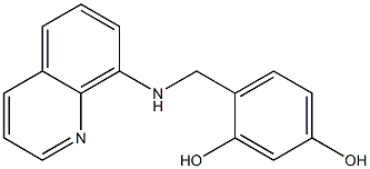 4-[(quinolin-8-ylamino)methyl]benzene-1,3-diol,,结构式