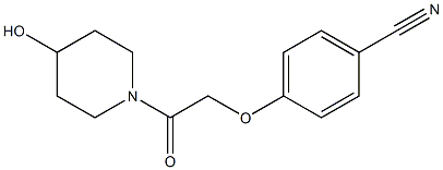 4-[2-(4-hydroxypiperidin-1-yl)-2-oxoethoxy]benzonitrile,,结构式