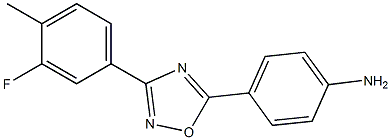 4-[3-(3-fluoro-4-methylphenyl)-1,2,4-oxadiazol-5-yl]aniline,,结构式