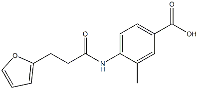 4-[3-(furan-2-yl)propanamido]-3-methylbenzoic acid Struktur