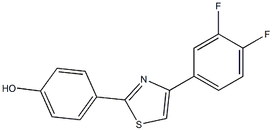 4-[4-(3,4-difluorophenyl)-1,3-thiazol-2-yl]phenol,,结构式