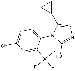 4-[4-chloro-2-(trifluoromethyl)phenyl]-5-cyclopropyl-4H-1,2,4-triazole-3-thiol,,结构式