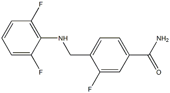 4-{[(2,6-difluorophenyl)amino]methyl}-3-fluorobenzamide 结构式