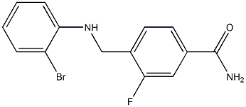 4-{[(2-bromophenyl)amino]methyl}-3-fluorobenzamide 化学構造式