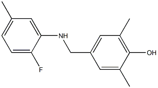 4-{[(2-fluoro-5-methylphenyl)amino]methyl}-2,6-dimethylphenol Struktur