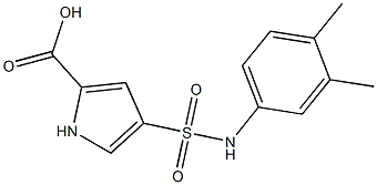 4-{[(3,4-dimethylphenyl)amino]sulfonyl}-1H-pyrrole-2-carboxylic acid 化学構造式