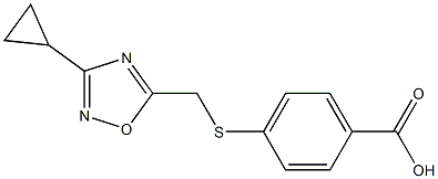 4-{[(3-cyclopropyl-1,2,4-oxadiazol-5-yl)methyl]thio}benzoic acid,,结构式