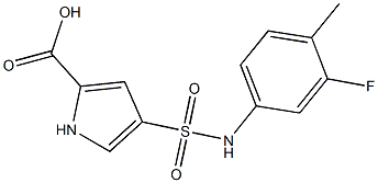 4-{[(3-fluoro-4-methylphenyl)amino]sulfonyl}-1H-pyrrole-2-carboxylic acid,,结构式