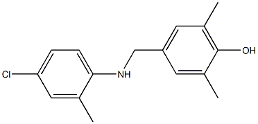 4-{[(4-chloro-2-methylphenyl)amino]methyl}-2,6-dimethylphenol,,结构式