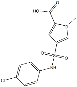 4-{[(4-chlorophenyl)amino]sulfonyl}-1-methyl-1H-pyrrole-2-carboxylic acid,,结构式