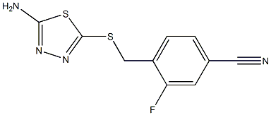 4-{[(5-amino-1,3,4-thiadiazol-2-yl)sulfanyl]methyl}-3-fluorobenzonitrile,,结构式