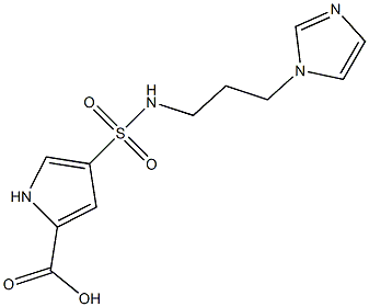 4-{[3-(1H-imidazol-1-yl)propyl]sulfamoyl}-1H-pyrrole-2-carboxylic acid,,结构式