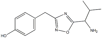 4-{[5-(1-amino-2-methylpropyl)-1,2,4-oxadiazol-3-yl]methyl}phenol 化学構造式