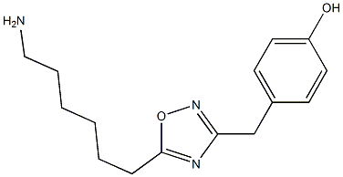 4-{[5-(6-aminohexyl)-1,2,4-oxadiazol-3-yl]methyl}phenol,,结构式