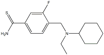 4-{[cyclohexyl(ethyl)amino]methyl}-3-fluorobenzene-1-carbothioamide 化学構造式