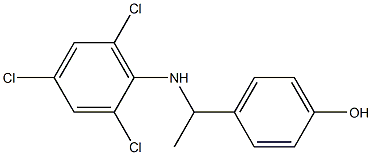 4-{1-[(2,4,6-trichlorophenyl)amino]ethyl}phenol,,结构式