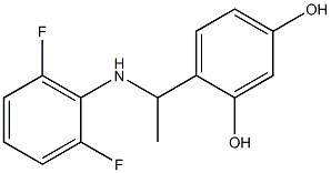 4-{1-[(2,6-difluorophenyl)amino]ethyl}benzene-1,3-diol,,结构式