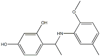 4-{1-[(2-methoxy-5-methylphenyl)amino]ethyl}benzene-1,3-diol 结构式