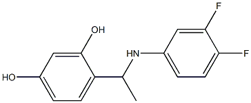 4-{1-[(3,4-difluorophenyl)amino]ethyl}benzene-1,3-diol Structure