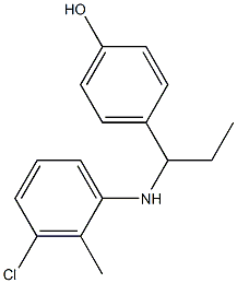 4-{1-[(3-chloro-2-methylphenyl)amino]propyl}phenol,,结构式