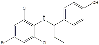 4-{1-[(4-bromo-2,6-dichlorophenyl)amino]propyl}phenol,,结构式