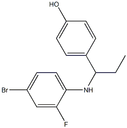 4-{1-[(4-bromo-2-fluorophenyl)amino]propyl}phenol Structure