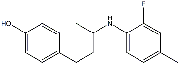 4-{3-[(2-fluoro-4-methylphenyl)amino]butyl}phenol 化学構造式