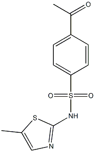 4-acetyl-N-(5-methyl-1,3-thiazol-2-yl)benzene-1-sulfonamide,,结构式
