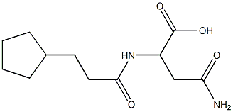 4-amino-2-[(3-cyclopentylpropanoyl)amino]-4-oxobutanoic acid 化学構造式