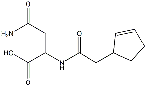 4-amino-2-[(cyclopent-2-en-1-ylacetyl)amino]-4-oxobutanoic acid,,结构式