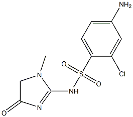 4-amino-2-chloro-N-(1-methyl-4-oxo-4,5-dihydro-1H-imidazol-2-yl)benzene-1-sulfonamide 结构式