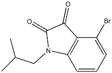 4-bromo-1-(2-methylpropyl)-2,3-dihydro-1H-indole-2,3-dione,,结构式