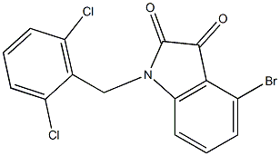 4-bromo-1-[(2,6-dichlorophenyl)methyl]-2,3-dihydro-1H-indole-2,3-dione,,结构式