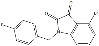 4-bromo-1-[(4-fluorophenyl)methyl]-2,3-dihydro-1H-indole-2,3-dione 结构式