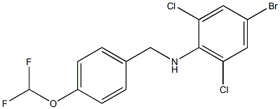  4-bromo-2,6-dichloro-N-{[4-(difluoromethoxy)phenyl]methyl}aniline