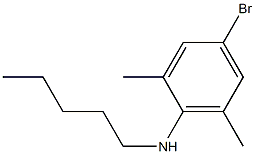 4-bromo-2,6-dimethyl-N-pentylaniline,,结构式
