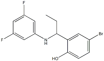 4-bromo-2-{1-[(3,5-difluorophenyl)amino]propyl}phenol,,结构式