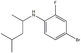 4-bromo-2-fluoro-N-(4-methylpentan-2-yl)aniline 化学構造式