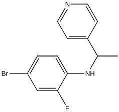 4-bromo-2-fluoro-N-[1-(pyridin-4-yl)ethyl]aniline,,结构式