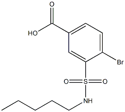 4-bromo-3-(pentylsulfamoyl)benzoic acid,,结构式