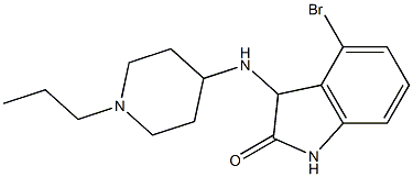 4-bromo-3-[(1-propylpiperidin-4-yl)amino]-2,3-dihydro-1H-indol-2-one 结构式