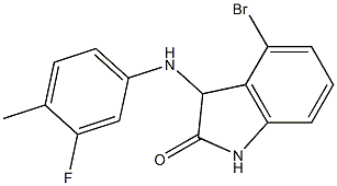 4-bromo-3-[(3-fluoro-4-methylphenyl)amino]-2,3-dihydro-1H-indol-2-one,,结构式