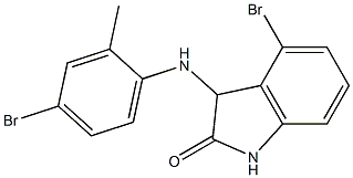4-bromo-3-[(4-bromo-2-methylphenyl)amino]-2,3-dihydro-1H-indol-2-one,,结构式