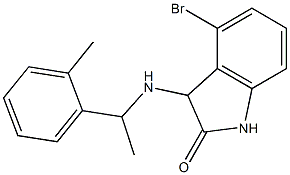 4-bromo-3-{[1-(2-methylphenyl)ethyl]amino}-2,3-dihydro-1H-indol-2-one Structure