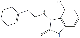 4-bromo-3-{[2-(cyclohex-1-en-1-yl)ethyl]amino}-2,3-dihydro-1H-indol-2-one,,结构式
