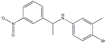 4-bromo-3-methyl-N-[1-(3-nitrophenyl)ethyl]aniline 化学構造式