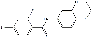 4-bromo-N-(2,3-dihydro-1,4-benzodioxin-6-yl)-2-fluorobenzamide Structure