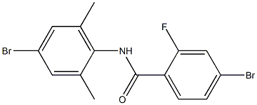 4-bromo-N-(4-bromo-2,6-dimethylphenyl)-2-fluorobenzamide,,结构式
